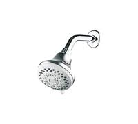 Ibergrif - M20260 Pomme de Tête, Pommeau de Douche avec Bras, Haute Pression, 5 Jets, Chrome, Argent