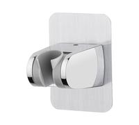 Ibergrif M20405, support de pommeau de douche sans perçage adhésif 3M - support de douche réglable (45°), support de douchette universel, douchette, support de douche mural, chromé, argent