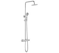 Ibergrif M20740 Colonne Douche avec Mitigeur, Flexible, Tête, Douchette, Support, Chromé, Argent