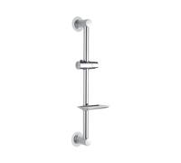 Ibergrif M20802-1 Shower Riser Rail, Nail-Free Shower Slide Bar with Shower Head Holder and Soap Dish, Adjustable Shower Height Bracket for Bathroom