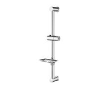 Ibergrif M20802, Barre de Douche, Support Pommeau de Douche avec Porte-Savon, Acier, Chromé, Argent