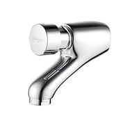 Ibergrif M21902 - Mitigeur de Lavabo Mural, Robinet de Salle de Bains Temporisé Automatique, Chromé, Argent