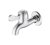 Ibergrif Robinet Exterieur 1/2 Mural - Robinet Jardin, Robinet Antigel -10 ℃, Résistance à Haute Température 120 ℃, Antirouille, Robinet Machine à Laver, Laiton, Chrome