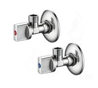 Ibergrif M22008A - d'Arret de Régulation avec Poignée, Robinet de Équerre 1/2", Deux Packs, Argent