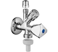Ibergrif M22023, Vanne d'Angle Combinee, Robinet Equerre Combine Universelle Auto-Etanche, Vanne de Raccordement pour