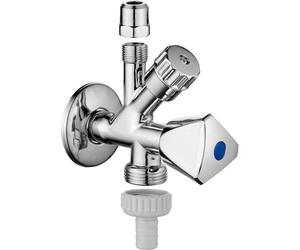 Ibergrif M22023, Vanne d'Angle Combinee, Robinet Equerre Combine Universelle Auto-Etanche, Vanne de Raccordement pour