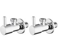Ibergrif M22025-1/2 Robinet d'Arret de Régulation avec Poignée, Robinet Équerre (1/2" * 1/2") pour Cuisine et Salle de Bains, Chromé (Lot de 2)