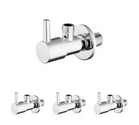 Ibergrif M22025-3/8 Robinet d'Arret de Régulation avec Poignée, Robinet Équerre (1/2" * 3/8") pour Cuisine et Salle de Bains, Chromé (Lot de 4)