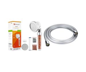 Ibergrif M22025,Pommeau de Douche 3 Modes, Système de Filtration à Trois Étages & YEAUPE Flexible de douche 160 cm avec protection anti-torsion, tuyau de, raccord standard 1/2"