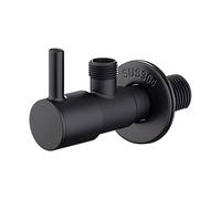 Ibergrif M22025B-3/8 Robinet d'Arret de Régulation avec Poignée, Robinet Équerre (1/2" * 3/8") pour Cuisine et Salle de Bains, Noir