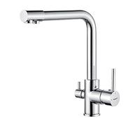 Ibergrif M22109 Robinet Cuisine 2 Modes Pulvérisation, Pivotant 360°, Mitigeur Monocommande Acier Inoxydable Chromé, Froid et Chaud, Installation Facile Évier Simple/Double