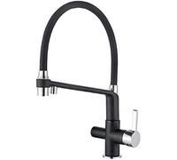 IBERGRIF M22127B-2 Robinet de Cuisine avec Bec Flexible, Mitigeur d'évier 3 Voies avec Ducha Main, Blanc
