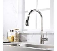 Ibergrif M22134, Robinet de Cuisine avec Douchette Extractible, Mitigeur d'évier, Nickel Brossé, Gris M22134T