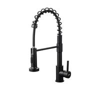 Ibergrif M22143B, Robinet d'Évier de Cuisine Noir, Mitigeur de Cuisine à Une Poignée, Acier Inoxydable