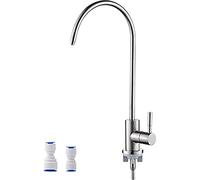 Ibergrif M22301A, Robinet Cuisine d'Eau Potable, Robinet de Cuisine en Acier Inoxydable, Pivotant à 360°, Robinet à Osmose Inverse avec 4 Adaptateurs de Robinet, Sans Plomb, Argent Brossé