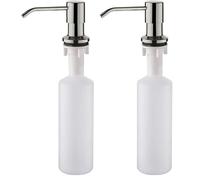 Ibergrif M34027A, Distributeur de Savon pour Évier de Cuisine 500ML, Diffuseur Pompe Liquide, Caché Distributeur Liquide Vaisselle, Nickel brossé, Gris (Lot de 2)