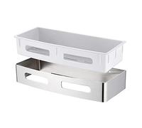 Ibergrif - Etagère de Douche Adhésif, Serviteur de Salle de Bain sans Percage, Tablette Porte Savon a Fixer, Acier, Plastique, Chome, Argent