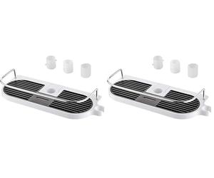 Ibergrif M34032, Porte Savon Douche, Support sans Percage, Étagère pour Tringle de Douche 19mm-25mm, Noir et Blanc (Lot de 2)