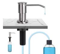 Ibergrif M34040A, Distributeur de Savon pour Évier de Cuisine avec Bouteille 500ML et Ensemble de rallonge de 1,0 m, Diffuseur Pompe Liquide, Caché Distributeur Liquide Vaisselle