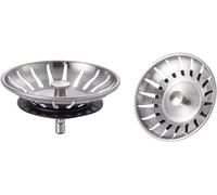 Ibergrif M34351-2, 2 Pièces Bouchon Evier Cuisine Inox - Filtre Evier Universel (Dia: 78MM), Bonde Evier avec 18 Fentes, Grille Evier Antiblocage, Panier pour Evier Vidange Rapide