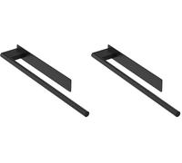 Ibergrif M34453B, Porte Serviette Salle de Bain sans Perçage, Porte-Serviettes Mural en INOX, 39 CM, Noir (Lot de 2)