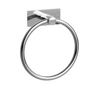 Ibergrif M34455 Porte-Serviettes adhésif, Deux méthodes d'installation (adhésif et perçage), Porte-Serviettes à Anneau de Salle de Bain sans perçage, Acier Inoxydable, chromé
