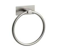 Ibergrif M34455A Porte-Serviettes adhésif, Deux méthodes d'installation (adhésif et perçage), Porte-Serviettes à Anneau de Salle de Bain sans perçage, Acier Inoxydable, brossé