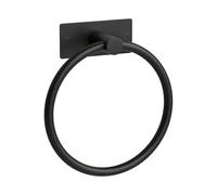 Ibergrif M34455B Porte-Serviettes adhésif, Deux méthodes d'installation (adhésif et perçage), Porte-Serviettes à Anneau de Salle de Bain sans perçage, Acier Inoxydable, Noir