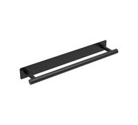 Ibergrif M34456B Porte-Serviettes adhésif 40 cm, Deux méthodes d'installation (adhésif et perçage), Porte-Serviettes pour Salle de Bain, Barre sans perçage, Acier Inoxydable, Noir