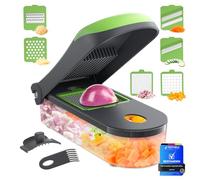 Ibergrif M521 Coupe Legumes Multifonctions, 6 en 1 Coupe Oignon Legumes, Decoupe Legumes Manuel, Vegetable Chopper Sans BPA Mandoline Professionnelle Cuisine pour Hacher les Légumes et les Fruits