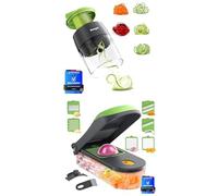 Ibergrif M522 4 en 1 Spiraliseur de Légumes pour les courgette les Concombres + Ibergrif M521 Coupe Legumes Multifonctions Professionnelle Cuisine pour Hacher les Légumes et les Fruits