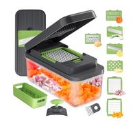 Ibergrif M524-7 Coupe Legumes Multifonctions et Mandoline Professionnelle Cuisine, 6 en 1 Mandoline Cuisine, Vegetable Chopper avec L'organisateur, Decoupe Legumes pour les Légumes et les Fruits