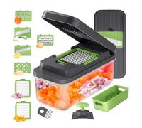 Ibergrif M524-7 Coupe Legumes Multifonctions et Mandoline Professionnelle Cuisine, 6 en 1 Mandoline Cuisine, Vegetable Chopper avec L'organisateur, Decoupe Legumes pour les Légumes et les Fruits