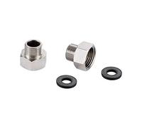 IBERGRIF M91501 Adaptateur de tuyau de bague de réduction de raccord de tuyau, 1/2” femelle x 3/8” mâle, 2 pièces, Chrome, Argent