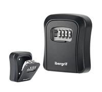 Ibergrif MA201 Boite a Clefs - Murale Boite a vec Code Sécurisée Exterieur, Résistant aux Intempéries, Cofre Fort a Cle Robuste, pour les Clés, les Cartes, Alliage de Zinc, Noir