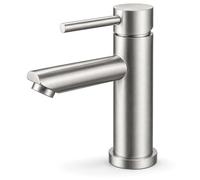 Ibergrif Mitigeur Lavabo Monocommande en Acier Inoxydable Brushed - Robinet Salle de Bain Moderne, Anti-Traces, Économie d'Eau, Gris Anthracite, Modèle M11103