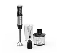 Ibergrif Mixeur Plongeant 1000W 4-en-1 en Acier Inoxydable avec Réglage Continu de Vitesse et Bouton Turbo, Mixer Plongeur Set avec Hachoir 500ml, Verre Doseur 600ml et Fouet