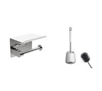 Ibergrif MK34053, Porte Papier Toilette, Support Papier Toilette Mural & Brosse WC Silicone - Brosse Toilette et Supports, Anti-Goutte, Antibactérienne