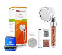 Ibergrif M22025,Pommeau de Douche 3 Modes, Système de Filtration à Trois Étages pour Pommeau de Douche à Haute Pression Économe en Eau et Anticalcaire avec Filtre en Coton PP Remplaçable