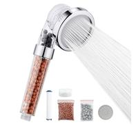 Ibergrif M22025,Pommeau de Douche 3 Modes, Système de Filtration à Trois Étages pour Pommeau de Douche à Haute Pression Économe en Eau et Anticalcaire avec Filtre en Coton PP Remplaçable