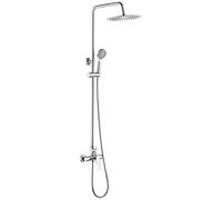 Ibergrif Praga - Colonne Douche de Tête et Douchette, Flexible, Support, Chromé, Argent