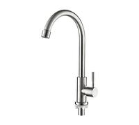 Ibergrif Robinet Cuisine Eau Froide Uniquement, Robinet Évier de Cuisine à Levier Unique 360° Pivotant, Acier Inoxydable Économe en Eau, Design Simple et Moderne, M18703