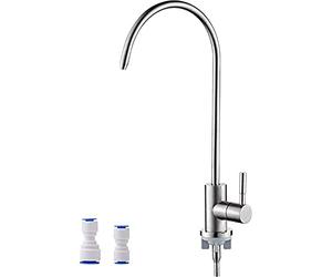 Ibergrif Robinet Cuisine d'Eau Potable, Robinetterie de Cuisine | Pivotant à 360°, Robinet à Osmoseur Inverse avec 2 Adaptateurs, Acier Inoxydable, Sans Plomb, Nickel Brossé M22301A