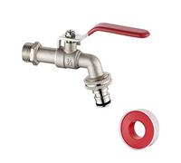 Ibergrif Robinet Exterieur Jardin 1/2 avec Adaptateur Lave-linge, Robinet Machine à Laver, Robinet Antigel -10 ℃, Résistance à Haute Température 120 ℃, Antirouille, Robinet de Jardin, Laiton