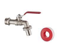 Ibergrif Robinet Jardin 3/4″ en Laiton avec Adaptateur G1 - Anti-Goutte, Antigel -10~120℃, Valve à Billes 90° Rotation Haute Qualité pour Arrosage, Baril de Pluie et Nettoyage