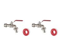 Ibergrif - Robinet Jardin, Raccord Rapide, Ménage et Industrie, Laiton (Lot de 2)