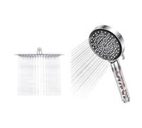 Ibergrif Tete de Douche Inox - Douche Economie d'Eau, Pommeau de Douche Carré 25CM & Pommeau de Douche, YEAUPE Pommeau de Douche économie d'eau, pommeau de douche haute pression