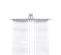 Ibergrif Tete de Douche Inox - Douche Economie d'Eau, Pommeau de Douche Carré 25CM, Tete de Douche Pluie Universelle Filetage 1/2 Pouce, Rotatif 360°, Inclinable 30°, Facile à Installer et à Nettoyer