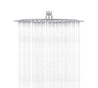 Ibergrif Tete de Douche Inox - Economie d'Eau, Ronde 30CM, Tete de Douche Pluie Universelle Filetage 1/2 Pouce, Rotatif 360°, Inclinable 30°, Facile à Installer et à Nettoyer