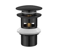 Ibergrif M20502B Bombe Vidage Salle de Bain, Bonde lavabo avec Trop Plein, Pop Up, Noir, M